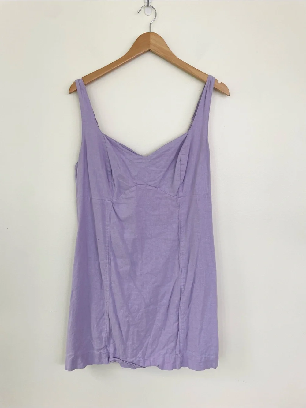 Abercrombie & Fitch Linen Blend Lilac Sweetheart Neckline Mini Dress XL Purple